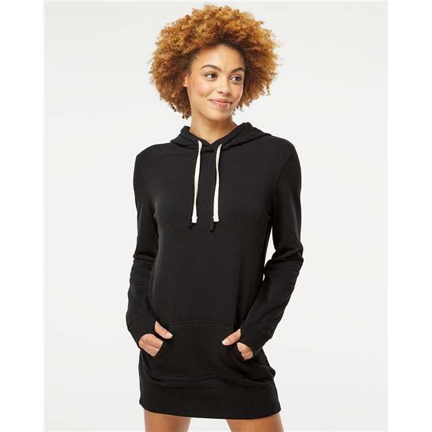 Independent Trading Co. Women’s Special Blend Hooded Sweatshirt Dress - Independent Trading Co. PRM65DRS Independent Trading Co. Black XS