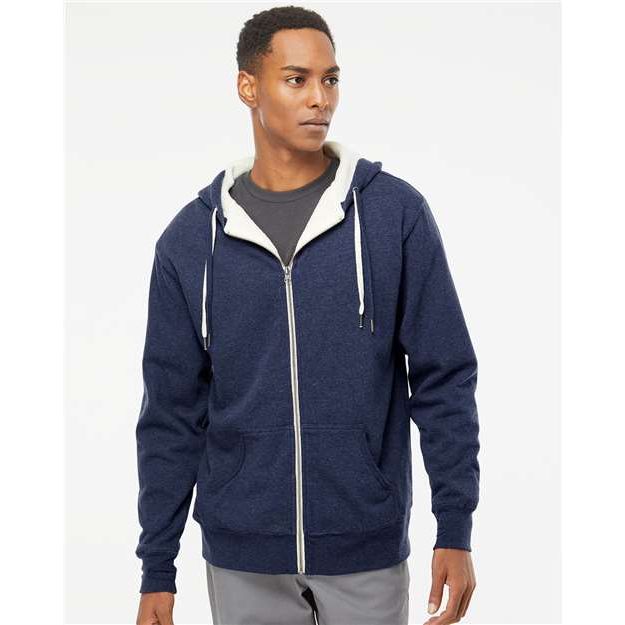 Independent Trading Co. Sherpa-Lined Hooded Sweatshirt - Independent Trading Co. EXP90SHZ Independent Trading Co. Navy Heather XS