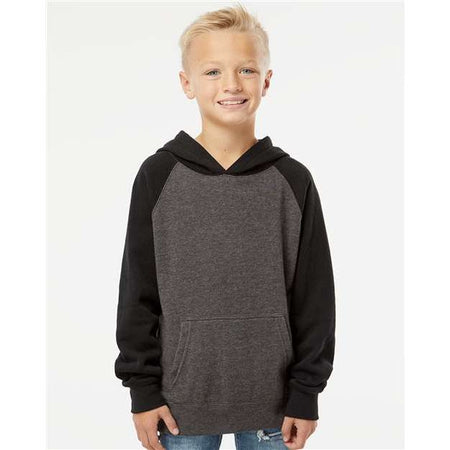 Independent Trading Co. Youth Lightweight Special Blend Raglan Hooded Sweatshirt - Independent Trading Co. PRM15YSB Independent Trading Co. Carbon/ Black XS