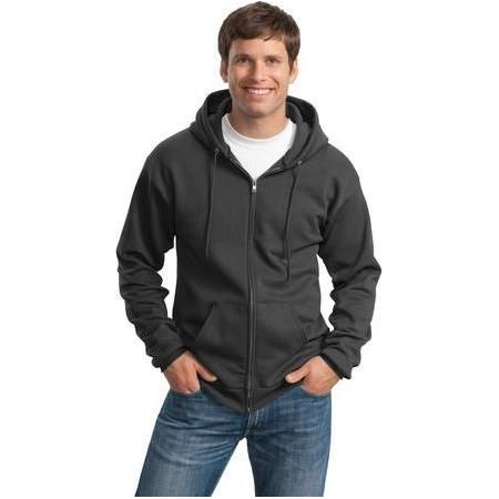 Mens Ultimate Full-Zip Hooded Sweatshirt Joe's USA Small Charcoal