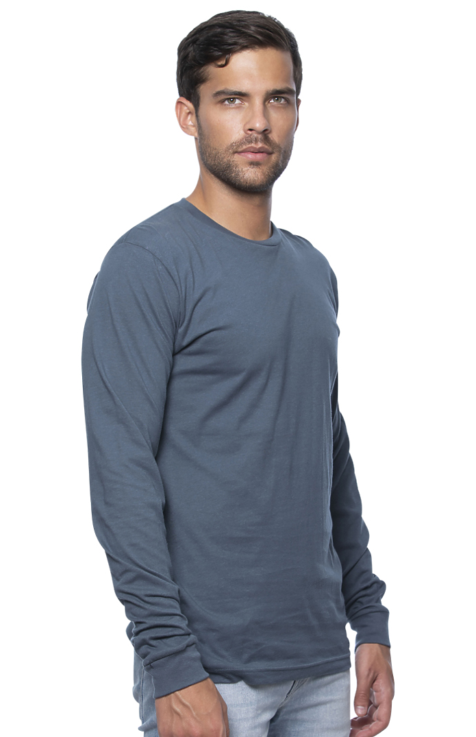 Royal Apparel 5054ORG Unisex Organic Long Sleeve Tee - Pacific Blue