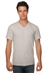 Royal Apparel 5055 Unisex Short Sleeve V-Neck - Heather Grey