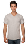 Royal Apparel 5055 Unisex Short Sleeve V-Neck - Heather Grey