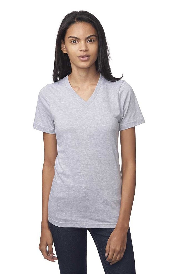 Royal Apparel 5055 Unisex Short Sleeve V-Neck - Heather Grey
