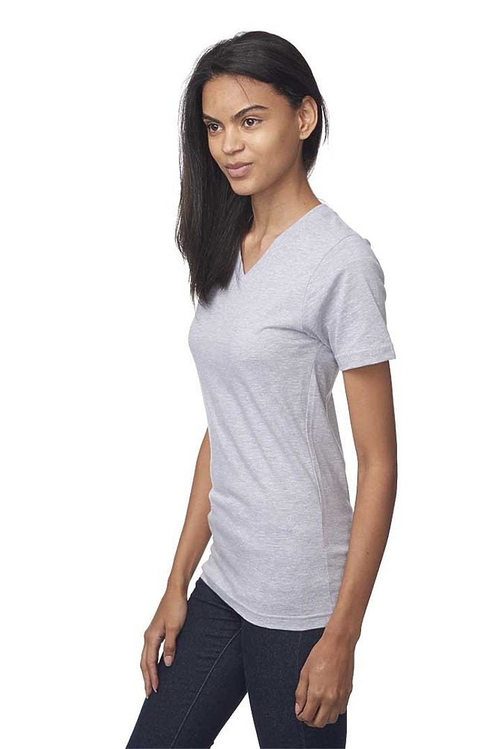 Royal Apparel 5055 Unisex Short Sleeve V-Neck - Heather Grey