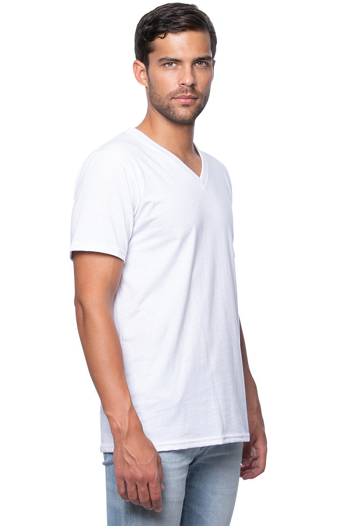 Royal Apparel 5055ORG Unisex Organic Short Sleeve V-neck - Salt