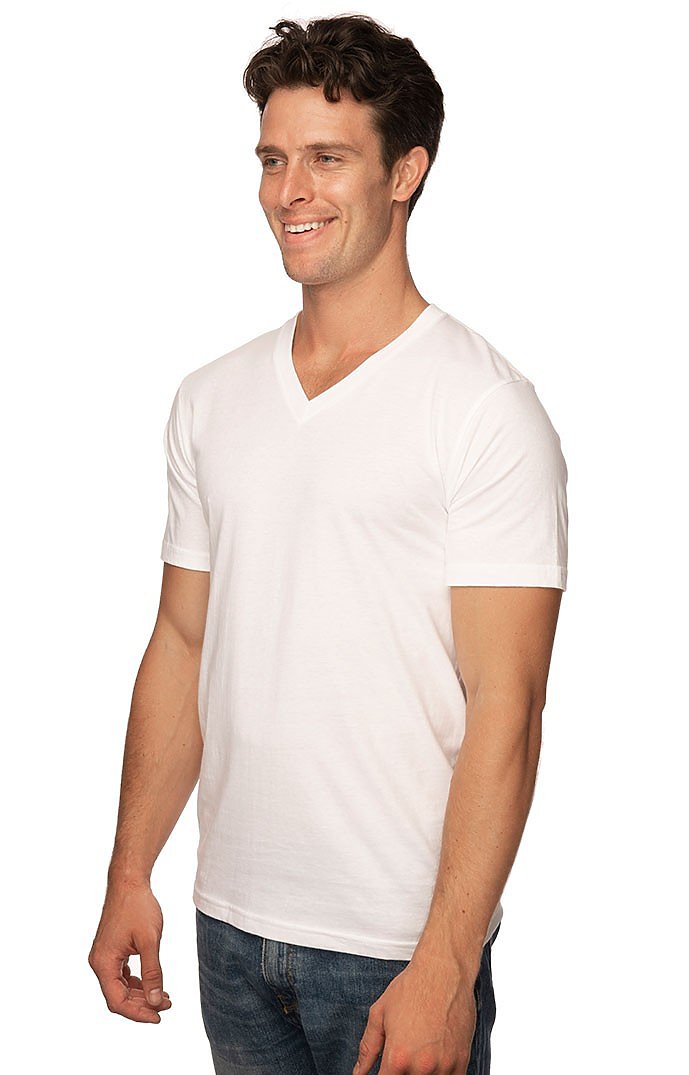 Royal Apparel 5055 Unisex Short Sleeve V-Neck - White
