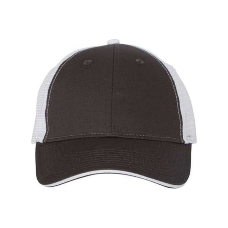 Valucap Sandwich Trucker Cap - Valucap S102 Valucap Charcoal/ White Adjustable