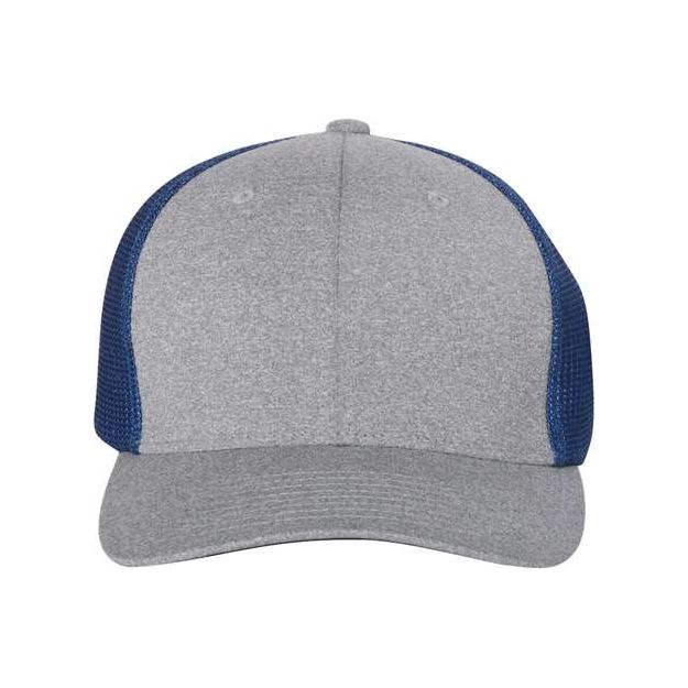 Flexfit Mélange Trucker Cap - Flexfit 6311 Flexfit Heather Grey/ Royal One Size