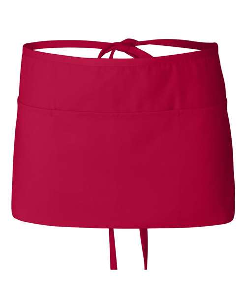 Q-Tees Waist Apron with Pockets - Q-Tees Q2115 Q-Tees Red One Size