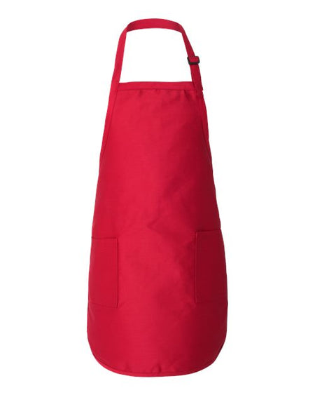 Q-Tees Full-Length Apron with Pockets - Q-Tees Q4350 Q-Tees Red One Size