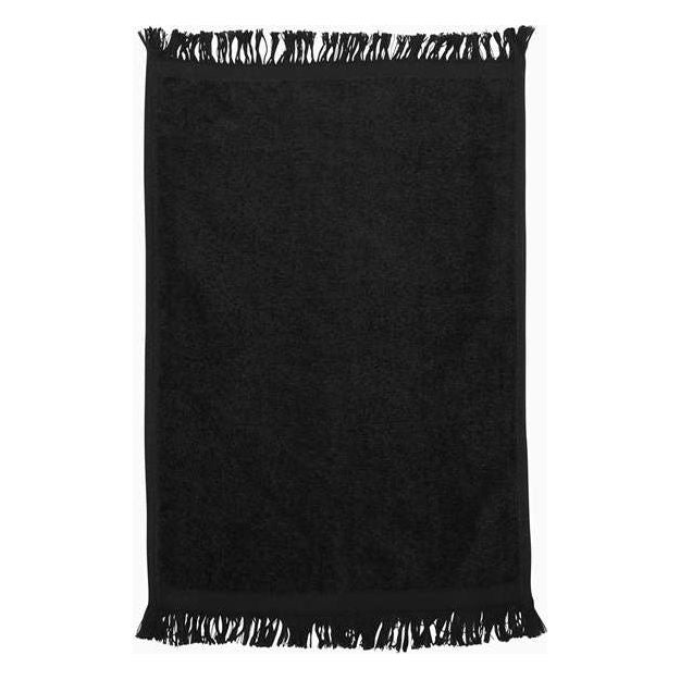 Q-Tees Fringed Fingertip Towel - Q-Tees T100 Q-Tees Black One Size
