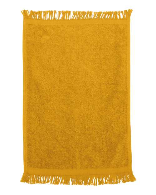 Q-Tees Fringed Fingertip Towel - Q-Tees T100 Q-Tees Gold One Size