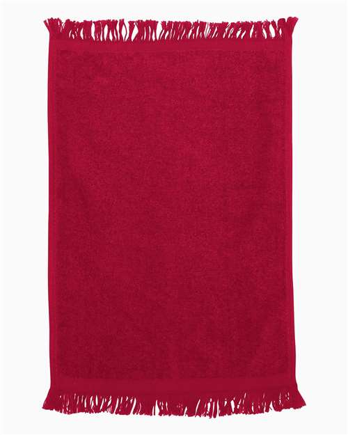 Q-Tees Fringed Fingertip Towel - Q-Tees T100 Q-Tees Red One Size