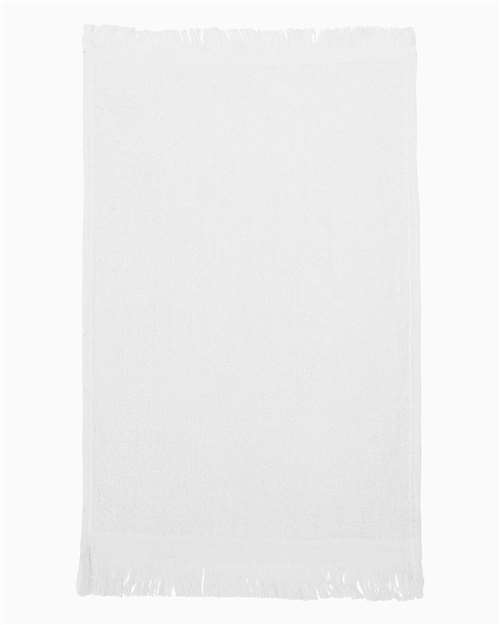 Q-Tees Fringed Fingertip Towel - Q-Tees T100 Q-Tees White One Size