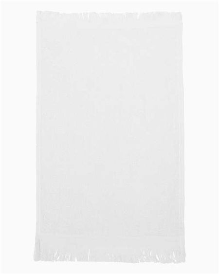 Q-Tees Fringed Fingertip Towel - Q-Tees T100 Q-Tees White One Size