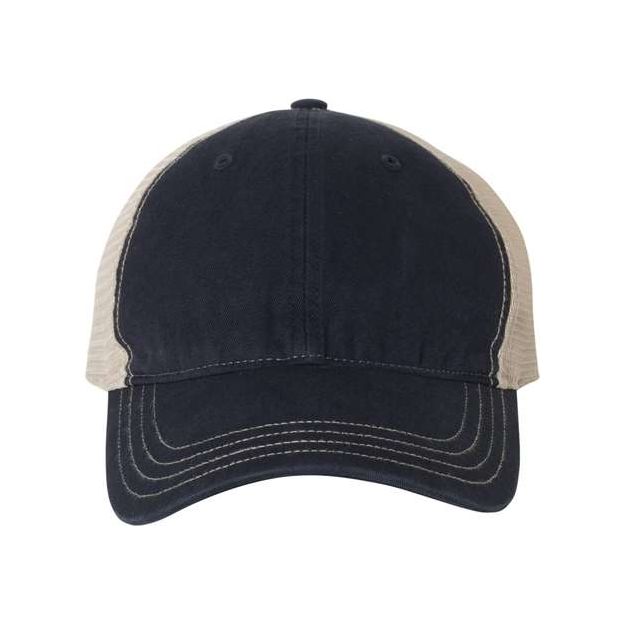 Richardson Garment-Washed Trucker Cap - Richardson 111 Richardson Navy/ Khaki Adjustable