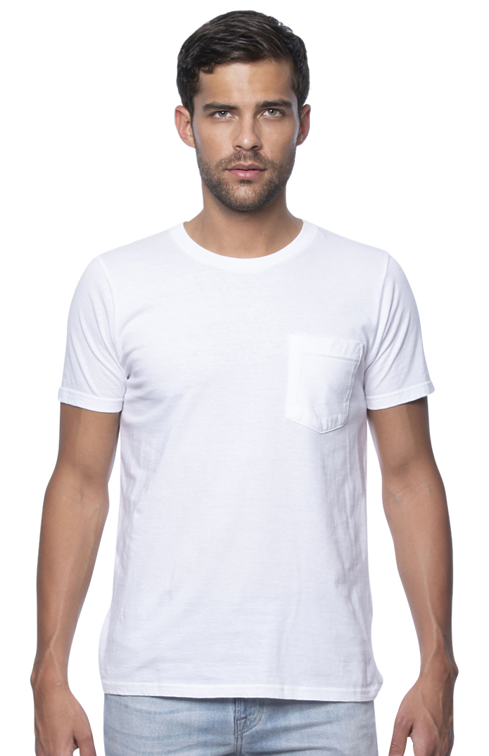 Royal Apparel 5117ORG Unisex Organic Short Sleeve Pocket tee - Salt