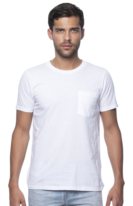 Royal Apparel 5117ORG Unisex Organic Short Sleeve Pocket tee - Salt