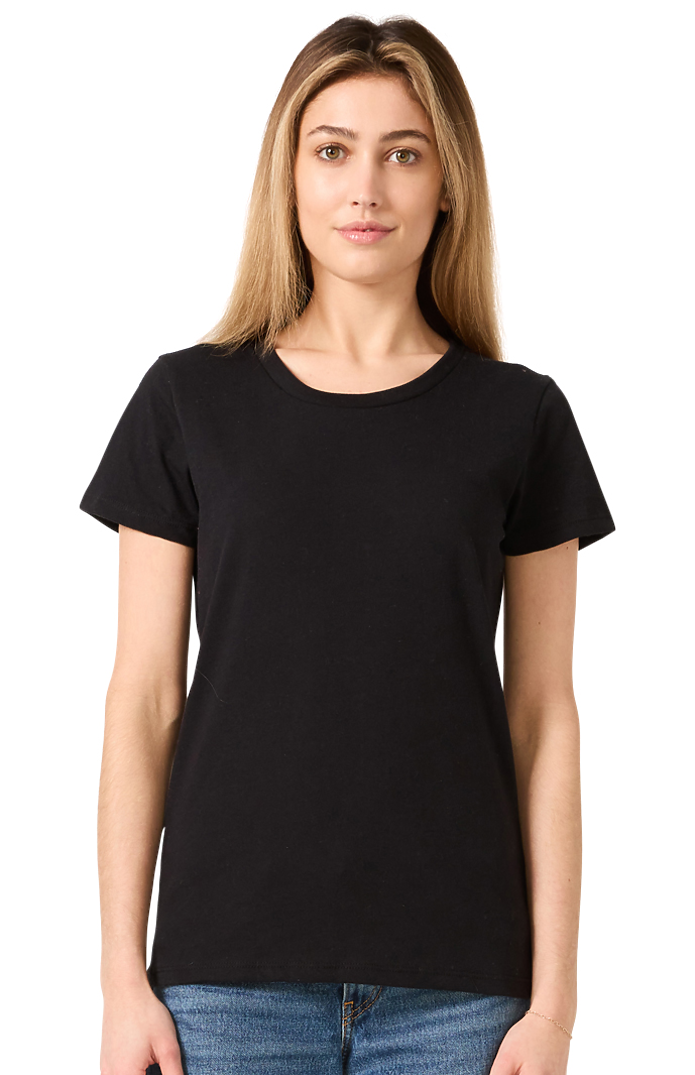 Royal Apparel 5120 Women's Relaxed Fit Short Sleeve Tee - Black
