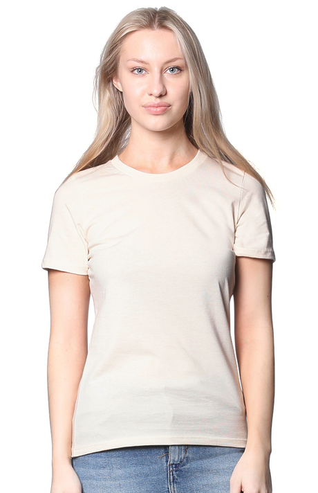 Royal Apparel 5120 Women's Relaxed Fit Short Sleeve Tee - Natural