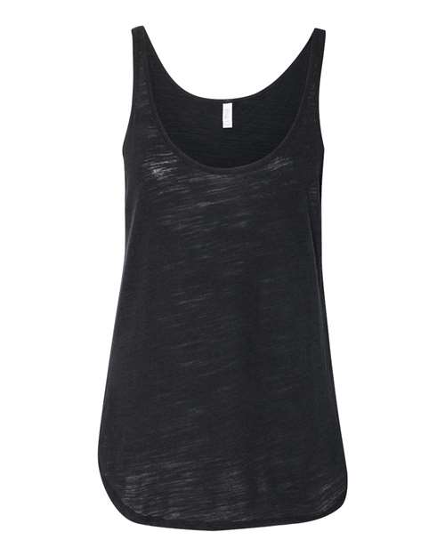 BELLA + CANVAS Women's Flowy Tank with Side Slit - BELLA + CANVAS 8802 BELLA + CANVAS Solid Black Slub 2XL