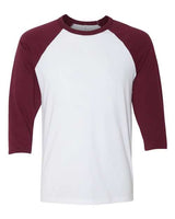 Bella + Canvas 3200 Unisex Three-Quarter Sleeve Baseball Tee