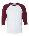 Bella + Canvas 3200 Unisex Three-Quarter Sleeve Baseball Tee