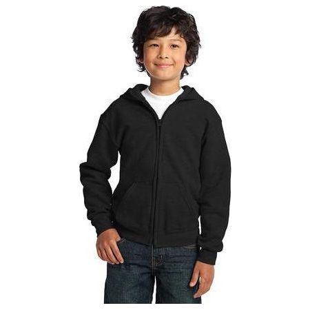 Joe's USA Youth Heavy Blend Full-Zip Hooded Sweatshirt Joe's USA Youth Large Black