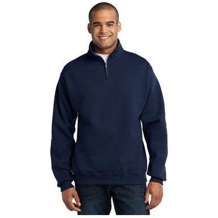Mens 1/4-Zip Cadet Collar Sweatshirt Joe's USA Medium Navy