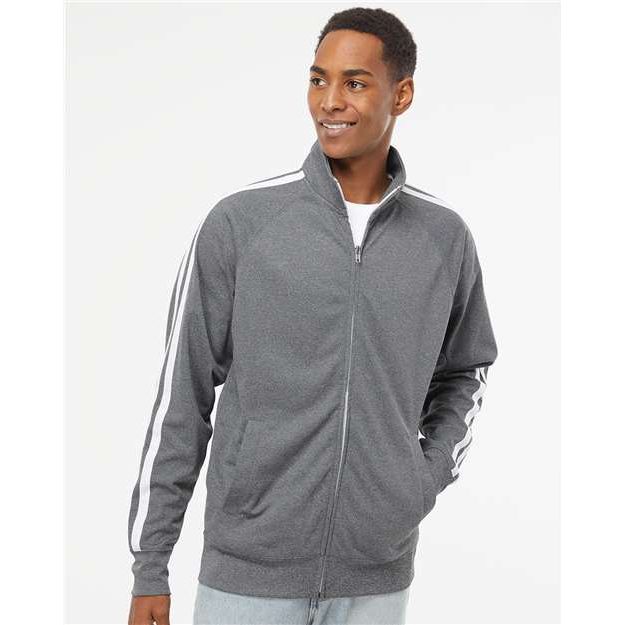 Independent Trading Co. Lightweight Poly-Tech Full-Zip Track Jacket - Independent Trading Co. EXP70PTZ Independent Trading Co. Gunmetal Heather XS