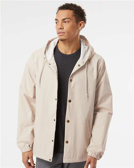 Independent Trading Co. Men's Water-Resistant Hooded Windbreaker - Independent Trading Co. EXP95NB