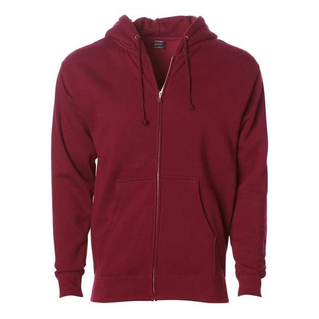 Independent Trading Co. Heavyweight Full-Zip Hooded Sweatshirt - Independent Trading Co. IND4000Z Independent Trading Co. Cardinal XS