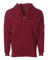 Independent Trading Co. IND4000Z Unisex Heavyweight Full-Zip Hooded Sweatshirt | Wholesale Heavyweight Zip Hoodie