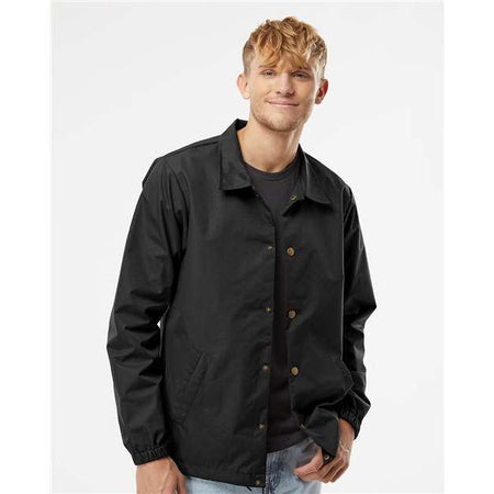 Independent Trading Co. Water-Resistant Windbreaker Coach’s Jacket - Independent Trading Co. EXP99CNB Independent Trading Co. Black XS