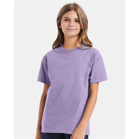 Hanes Authentic Youth T-Shirt - Lavender - Hanes 5450 Hanes Lavender XS