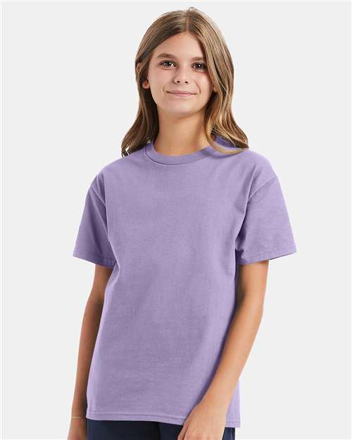 Hanes Authentic Youth T-Shirt - Lavender - Hanes 5450 Hanes Lavender XS