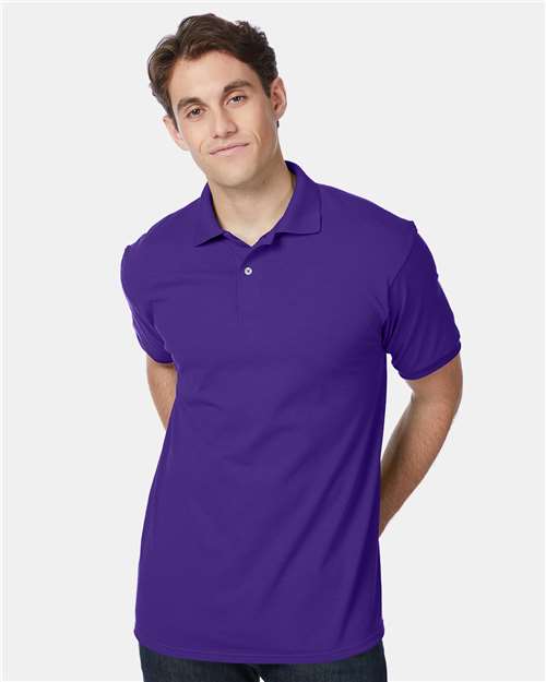 Hanes Ecosmart® Jersey Polo - Purple - Hanes 054X