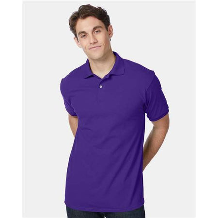 Hanes Ecosmart® Jersey Polo - Purple - Hanes 054X Hanes