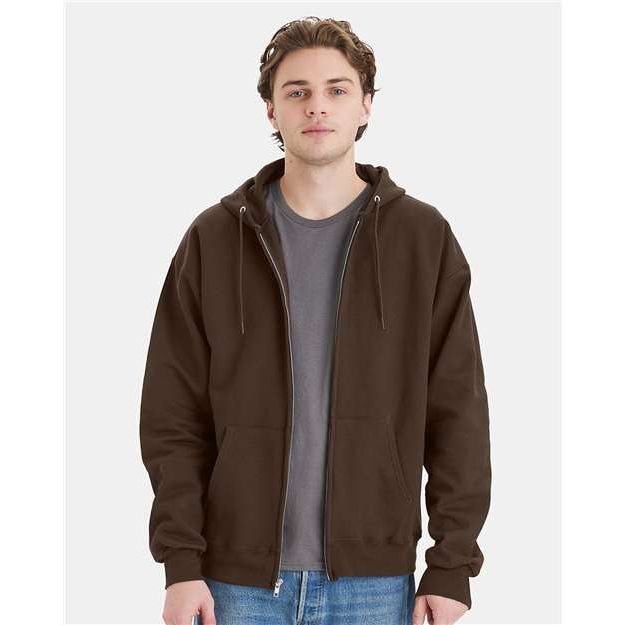 Hanes Ultimate Cotton® Full-Zip Hooded Sweatshirt - Hanes F280 Hanes Dark Chocolate S