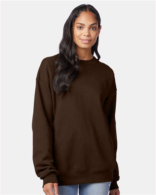 Hanes Ultimate Cotton® Crewneck Sweatshirt - Dark Chocolate - Hanes F260 Hanes Dark Chocolate S