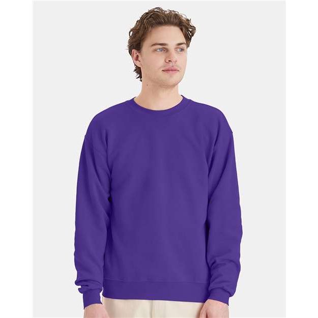 Hanes Ecosmart® Crewneck Sweatshirt - Purple - Hanes P160 Hanes