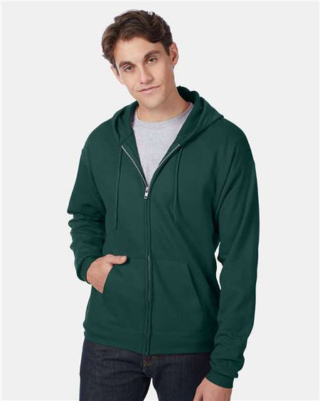 Hanes Ecosmart® Full-Zip Hooded Sweatshirt - Hanes P180 Hanes Deep Forest S