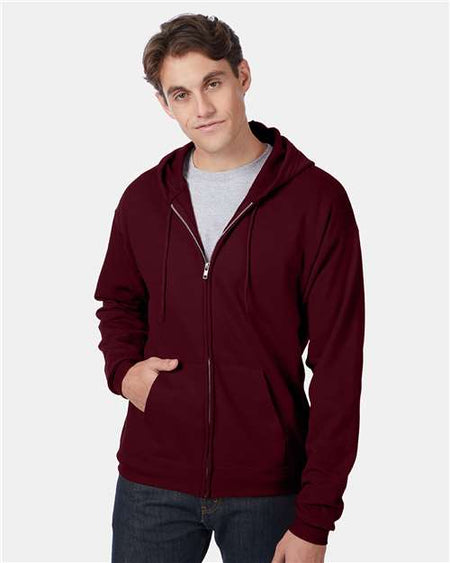 Hanes Ecosmart® Full-Zip Hooded Sweatshirt - Hanes P180 Hanes Maroon S