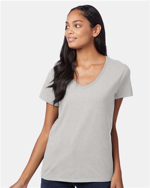 Hanes Perfect-T Women’s V-Neck T-Shirt - Ash - Hanes S04V Hanes