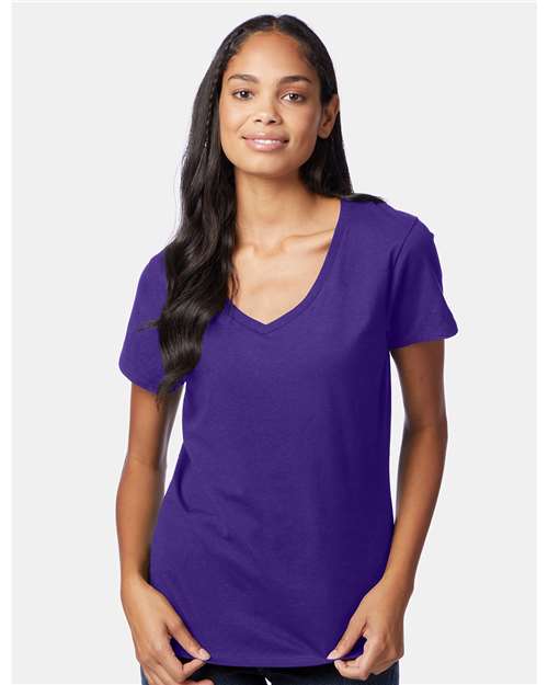 Hanes S04V Women's Perfect-T V-Neck T-Shirt