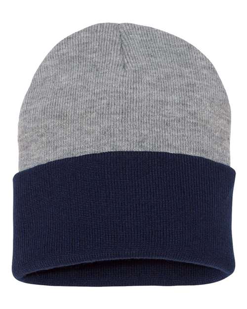 Sportsman 12" Color Blocked Cuffed Beanie - Sportsman SP12T Sportsman Heather/ Navy One Size