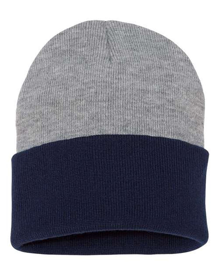 Sportsman 12" Color Blocked Cuffed Beanie - Sportsman SP12T Sportsman Heather/ Navy One Size