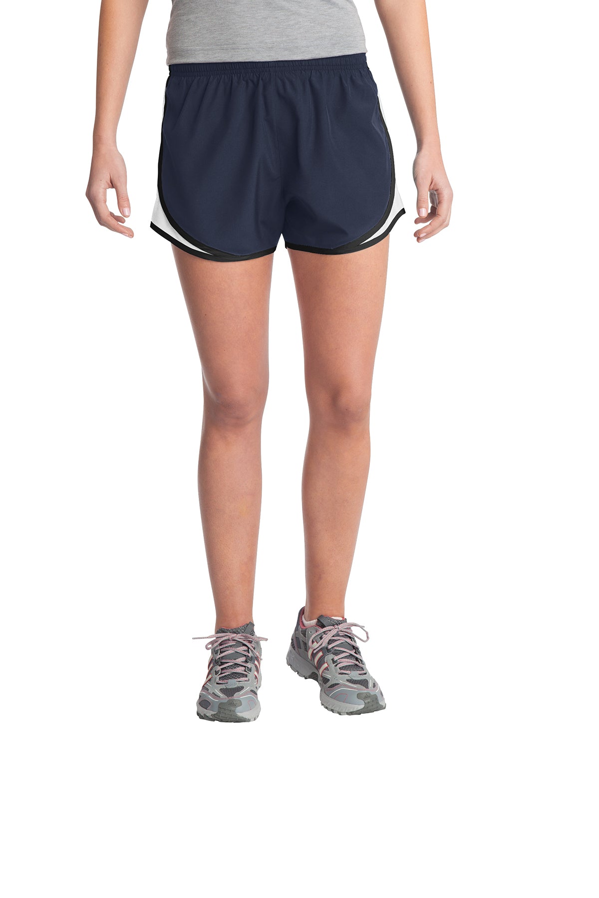 DRIEQUIP Ladies Moisture-Wicking Track & Field Running Shorts in Ladies Sizes: XS-4XL Women's DRI-EQUIP True Navy/White/Black X-Small