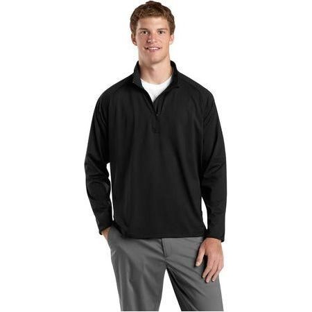 Mens Tall Sport-Wick Stretch 1/2-Zip Pullover DRI-EQUIP 3X-Large Tall Black